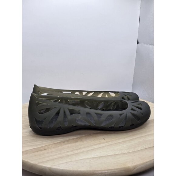 Crocs Womens Adrina III Open Toe Slip On Jelly Flats Size  8 Smoky Gray Cut Outs - Picture 3 of 9
